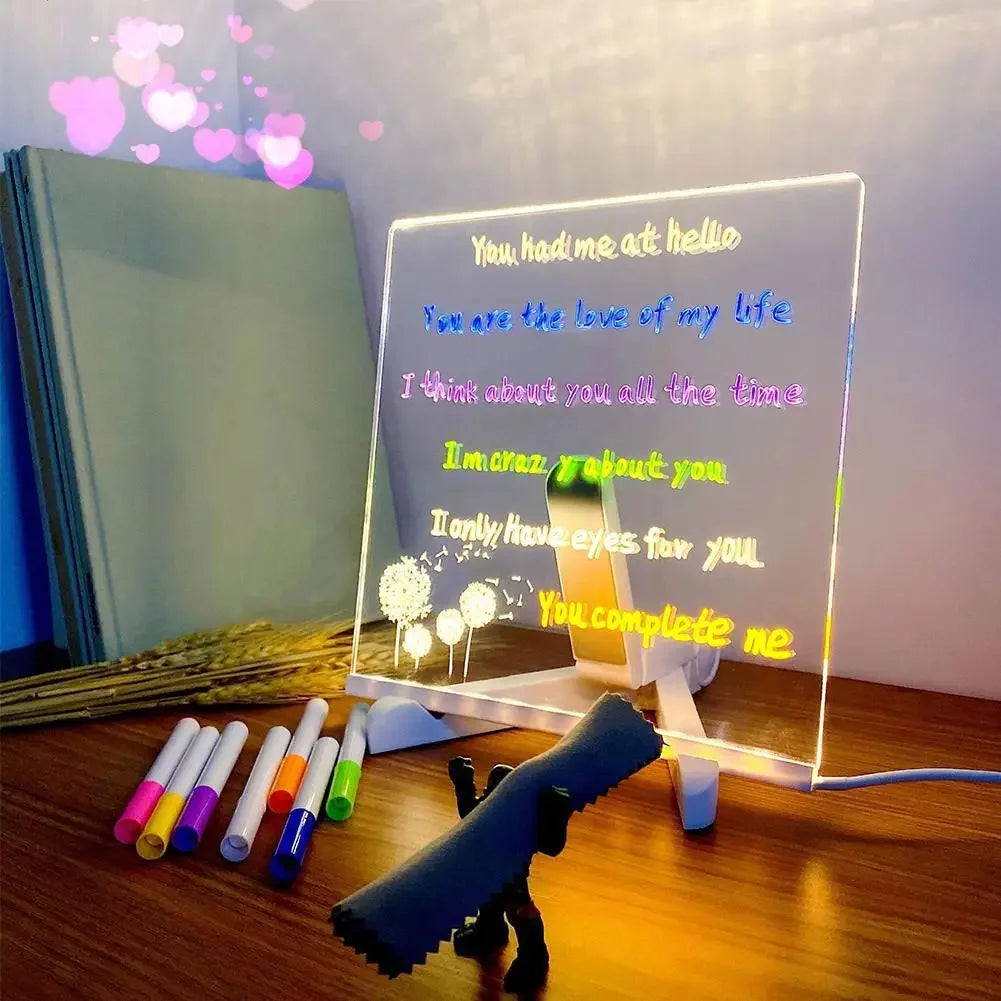 LED Letter Message Board With 7 Colorful Pens